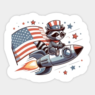 A Whimsical Tribute to American Culture in Cartoon Style Sticker